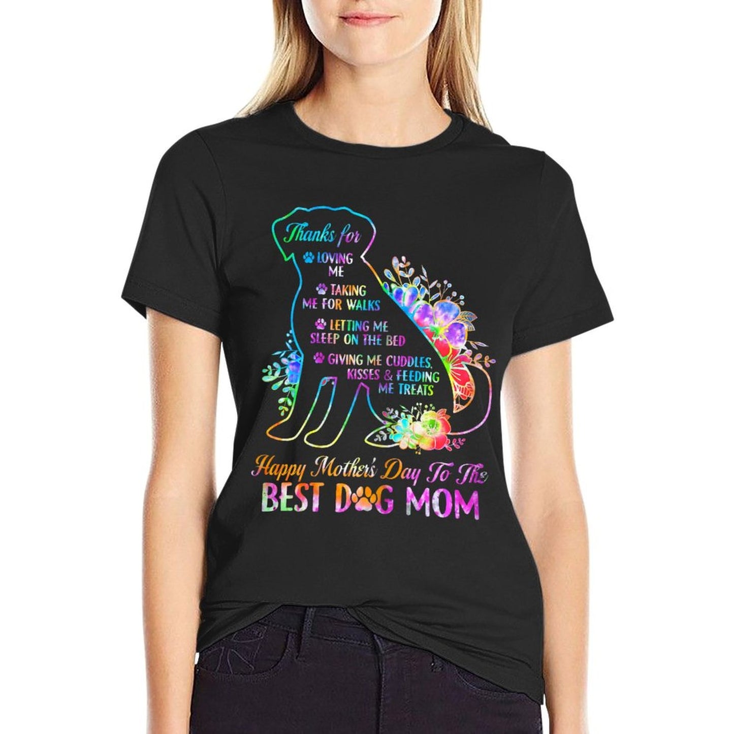 Happy Mother&#39;s Day Tie Dye To The Best Dog Mom Mothers Day T-Shirt