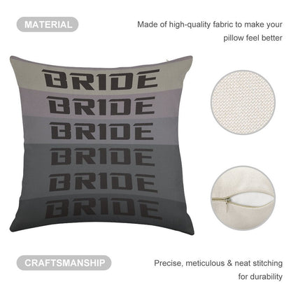 BRIDE JDM MATERIAL Linen Throw Pillow Cover