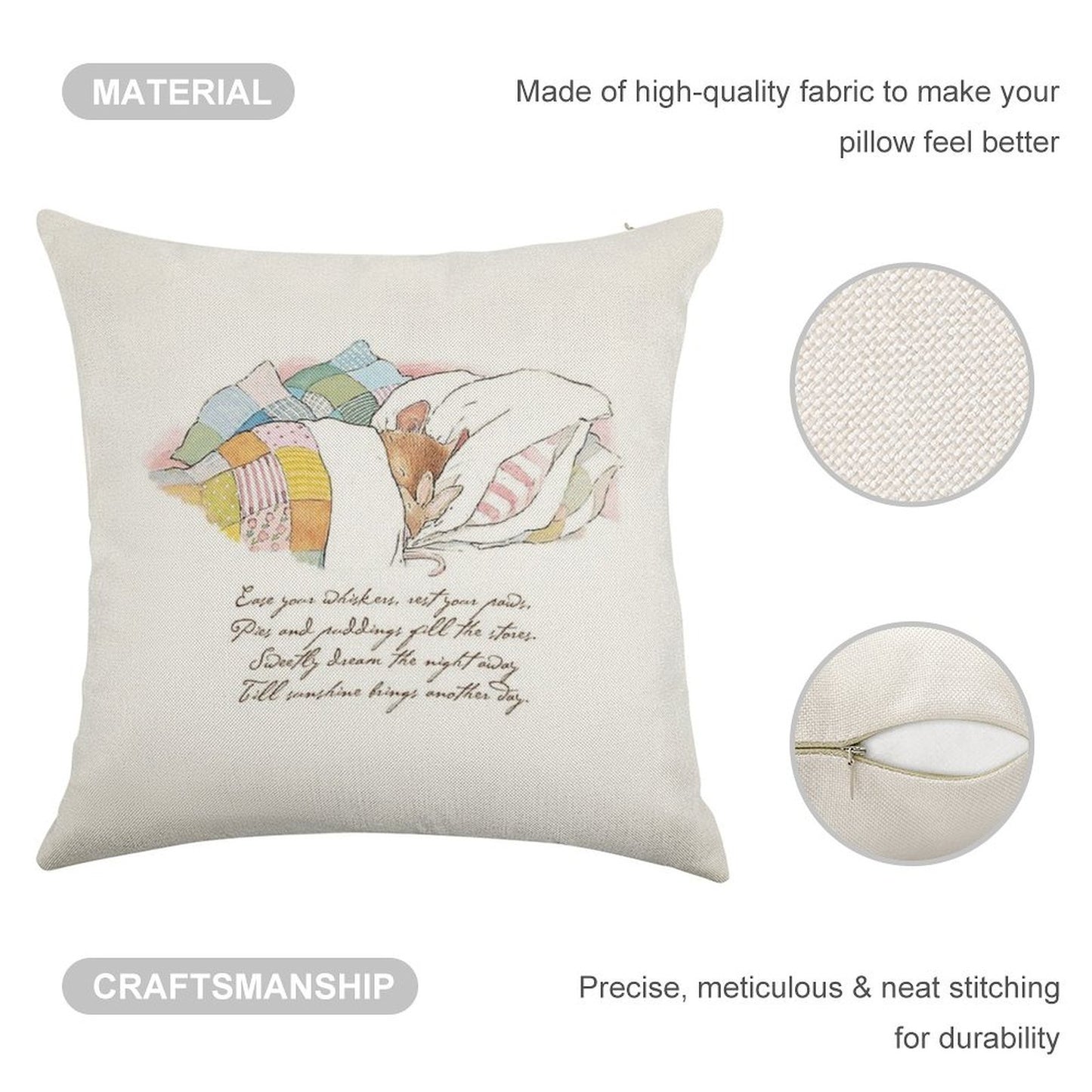 Primrose Goes to Sleep Linen Throw Pillow Cover