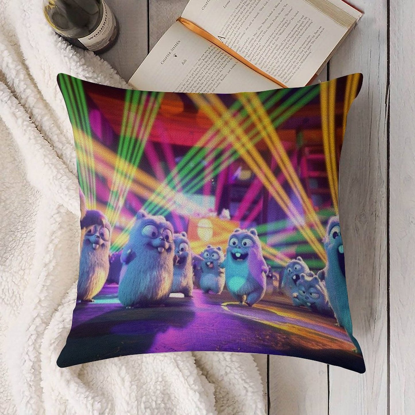 Lemmings Party Linen Throw Pillow Cover