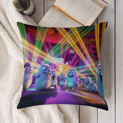 Lemmings Party Linen Throw Pillow Cover