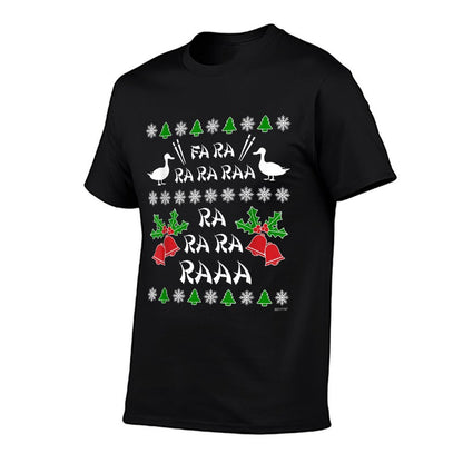 Fa Ra Ra Chinese Duck Dinner Ugly Christmas  Heathered Texture T-Shirt