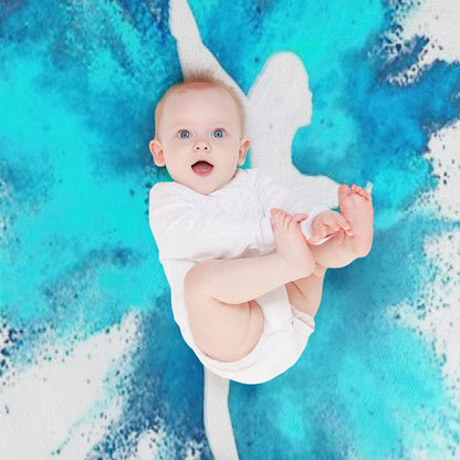 Gymnast Silhouette - Blue Explosion Throw Blanket