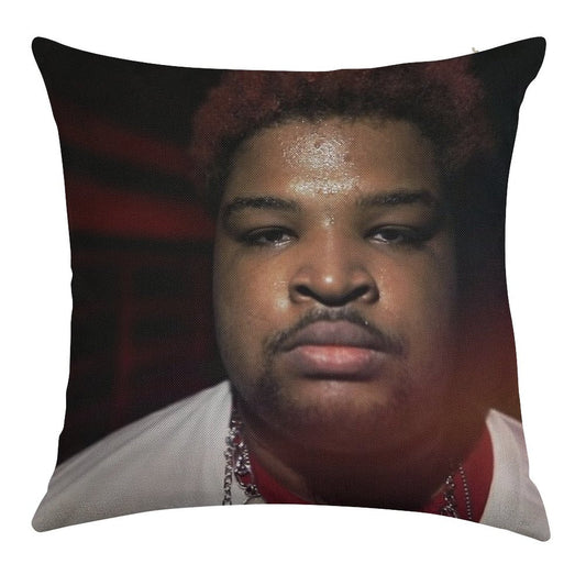 Mario Judah Looking FIRE Linen Throw Pillow Cover