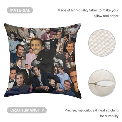 Jake Gyllenhaal Linen Throw Pillow Cover
