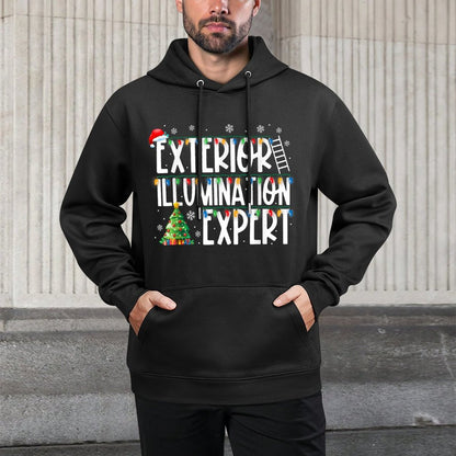 Exterior Illumination Expert Christmas Light Xmas Lights Medium-Weight Fabric Hoodie