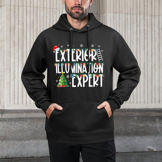 Exterior Illumination Expert Christmas Light Xmas Lights Medium-Weight Fabric Hoodie