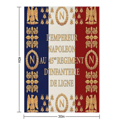 Napoleonic French 45me Regimental Flag Throw Blanket