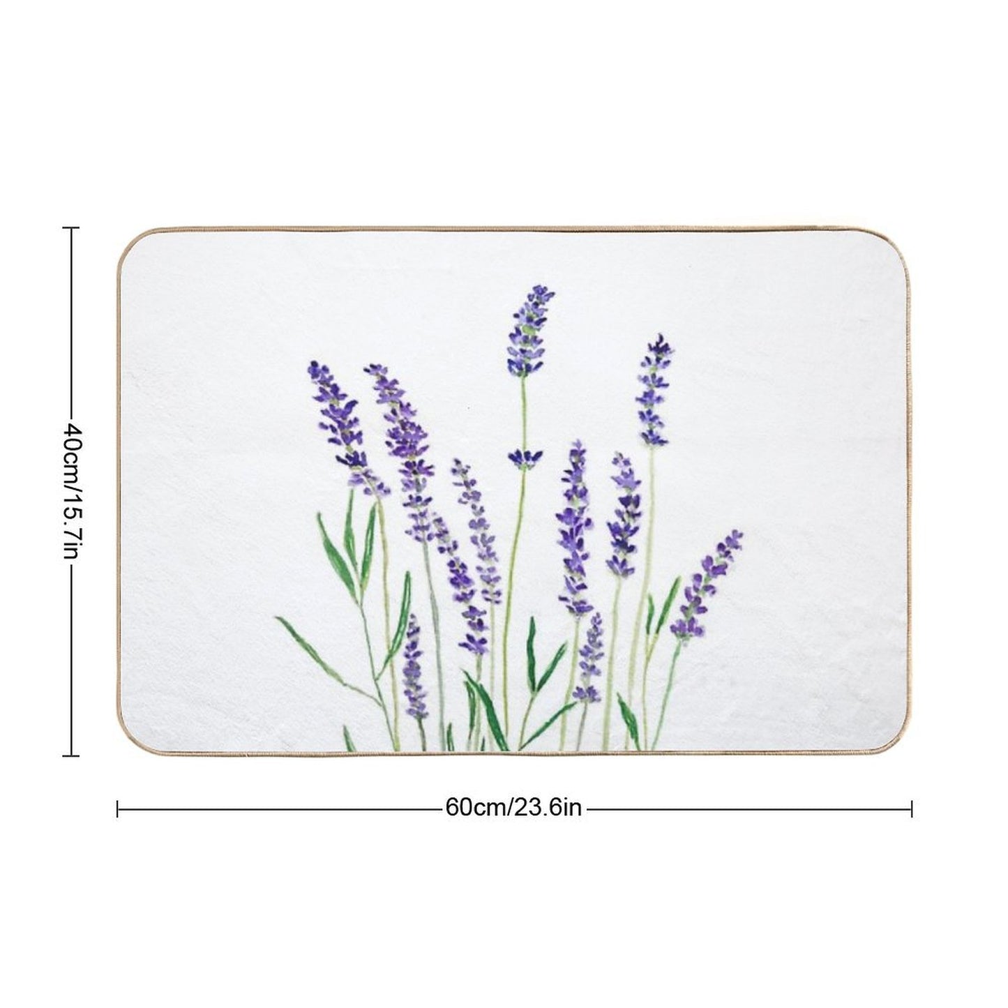 Hand Painted Purple Lavender Bath Mat