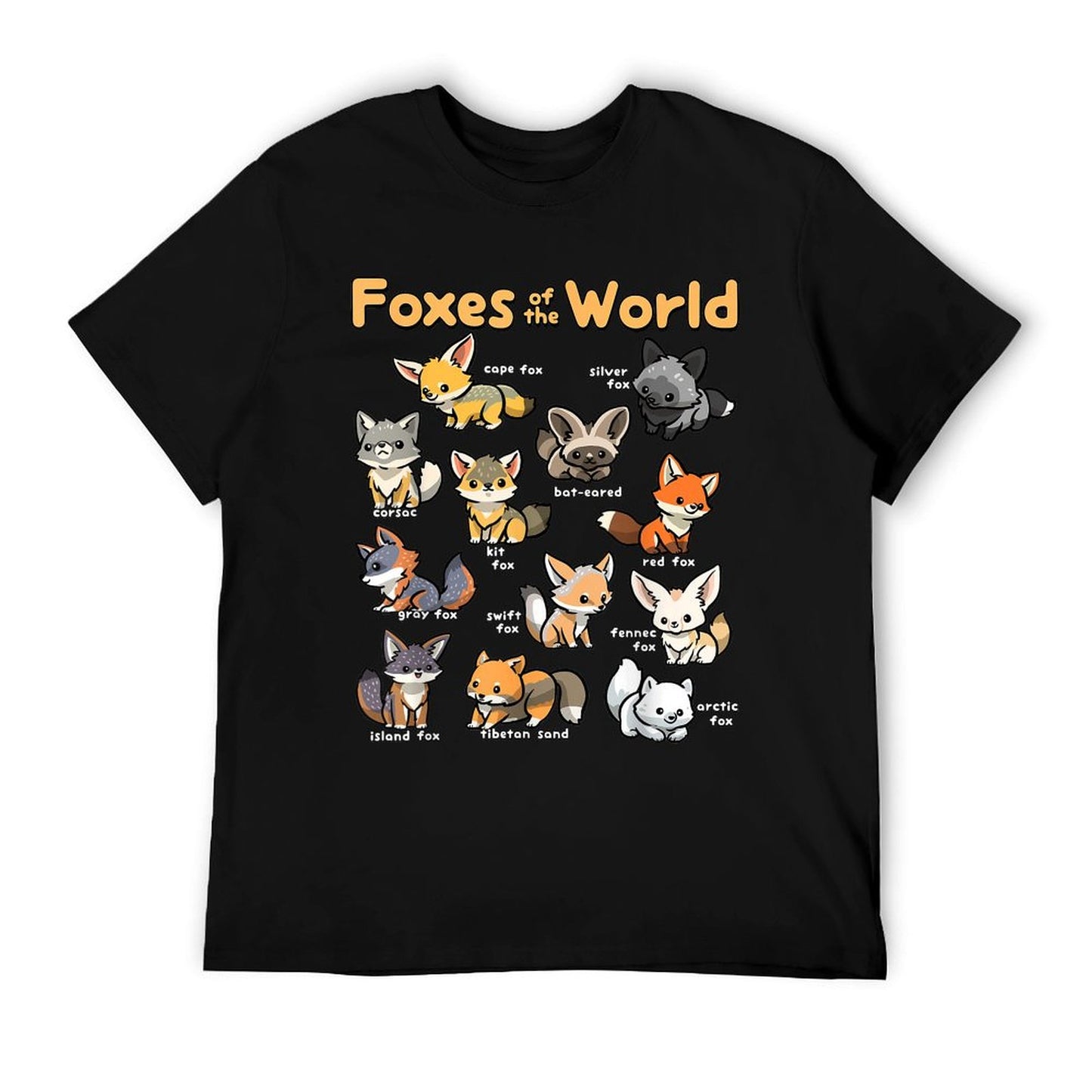Kawaii Fox Animals of The World Educational Animal Fox Lover  Classic T-Shirt