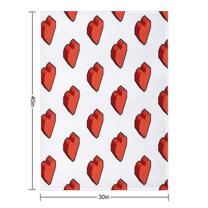Brick Heart – Bold Toy Block Style Love Design Throw Blanket