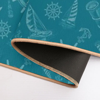 New Nautical Sketches Tone on Tone Using Florida Color Palette by Benjamin Moore- Naples Blue  Absorbent Bath Mat