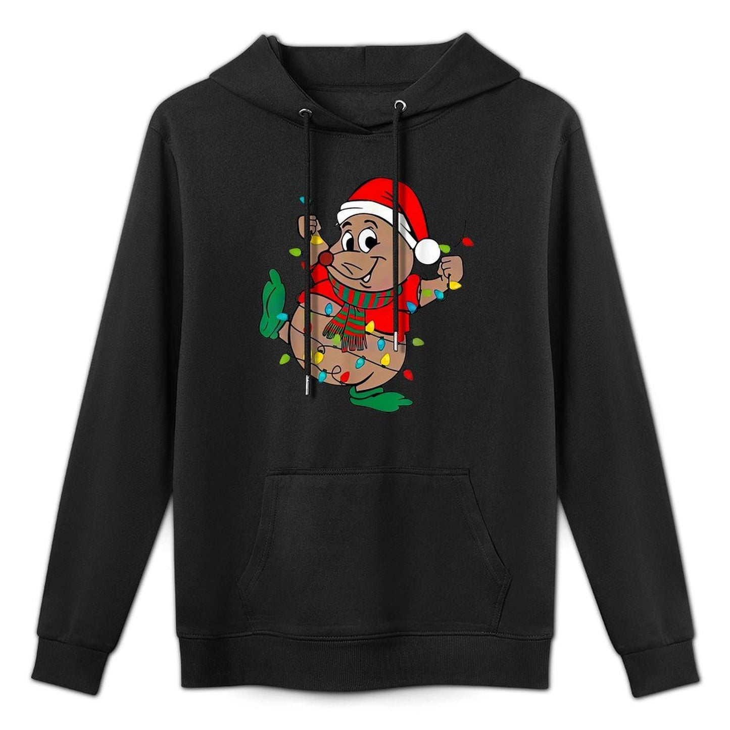 Cute Santa Gus Christmas Lights Moisture-Wicking Hoodie