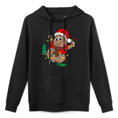 Cute Santa Gus Christmas Lights Moisture-Wicking Hoodie