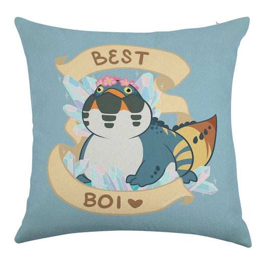 Dodogama Best Boi (MonHun World) Linen Throw Pillow Cover