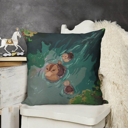 Turtle Duck Pond Avatar The Last Airbender Linen Throw Pillow Cover