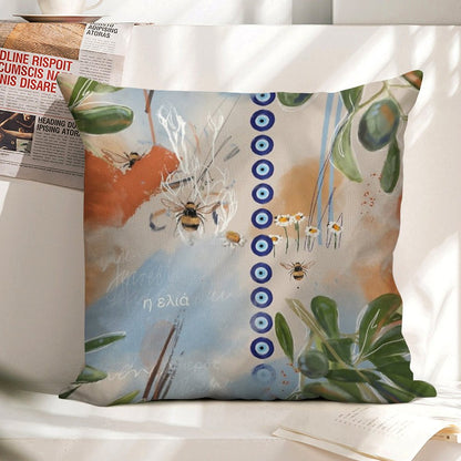 The Olive Tree Linen Throw Pillow Cover