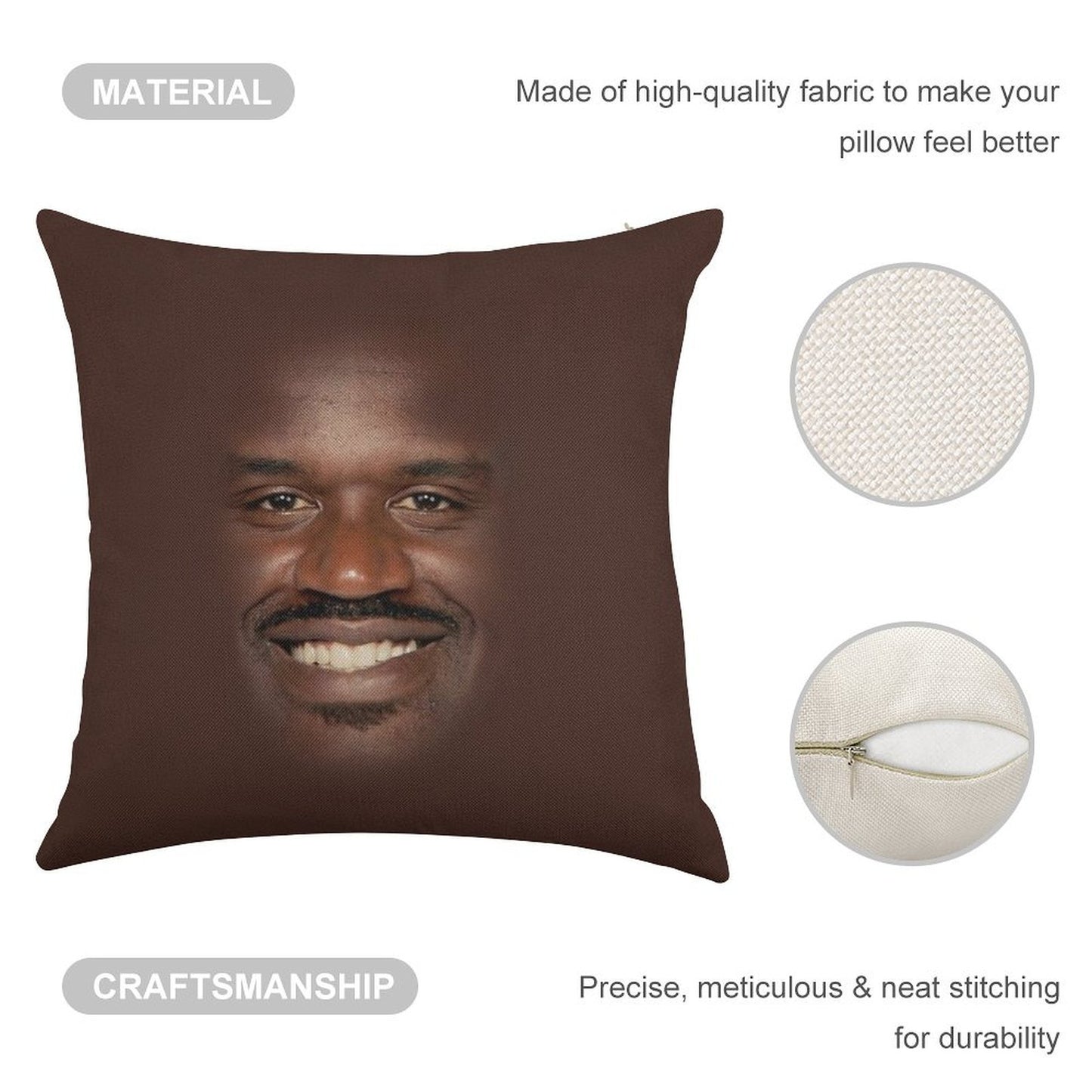 Shaq Fu Linen Throw Pillow Cover