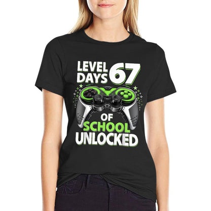 Level 67 Days of School Unlocked Funny Six Seven 67 Meme  Moisture-wicking T-Shirt