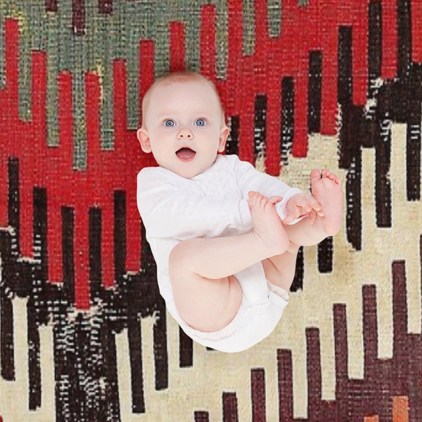 Afyon Central Anatolian Kilim Fragment Print Throw Blanket