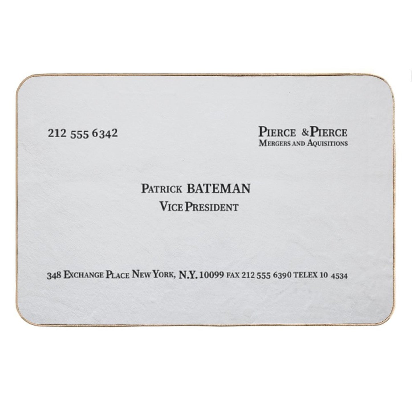 Patrick Bateman American Psycho Business Card Bath Mat