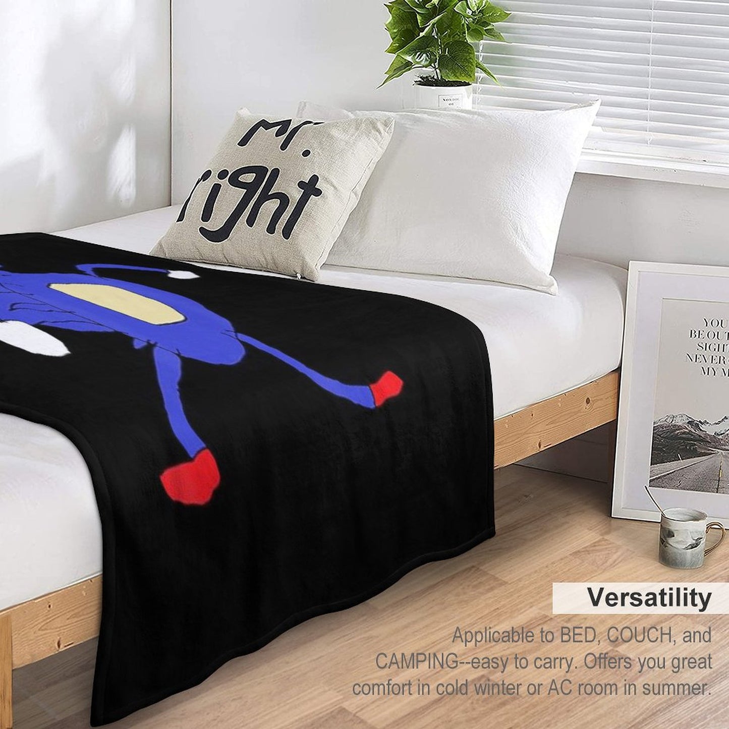 Sanic Hegehog Gotta Go Fast Sanik Paint Throw Blanket