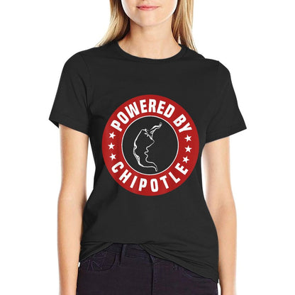 Funny Powered By Chipotle Design Chili Pepper T-Shirt