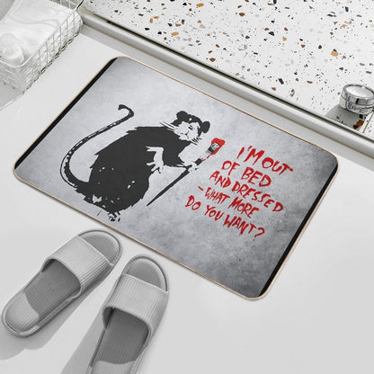 BANKSY  Out Of Bed Rat Bath Mat