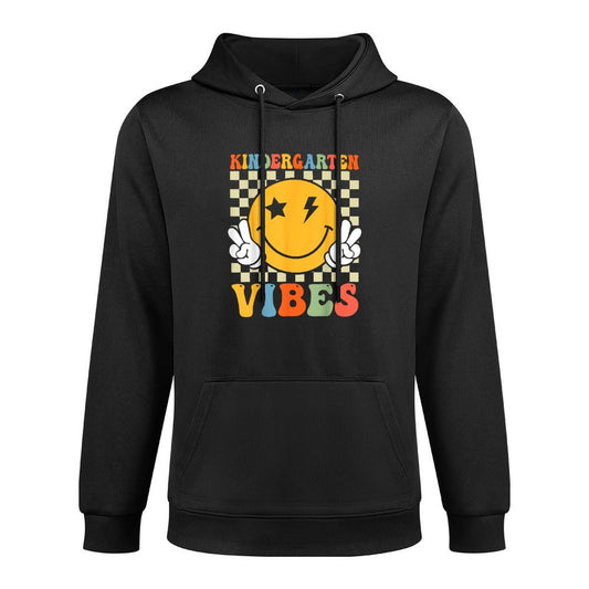 Kindergarten Vibes Retro Groovy Back to School Kindergarten Cotton-Polyester Blend Hoodie