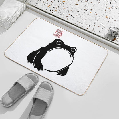 Unimpressed Frog Japanese Woodblock Matsumoto Hoji Bath Mat