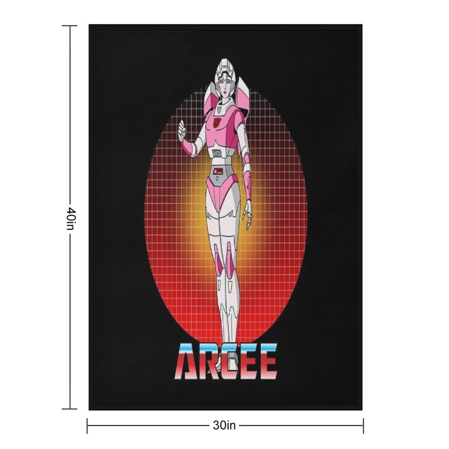 Arcee Autobot Transformer G1 Throw Blanket