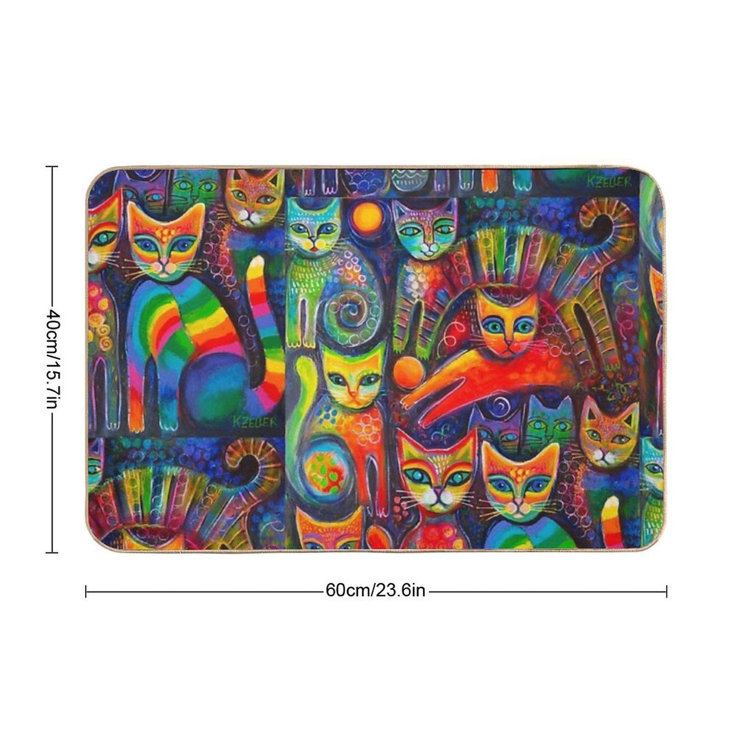 Rainbow Cats Acrylics Bath Mat