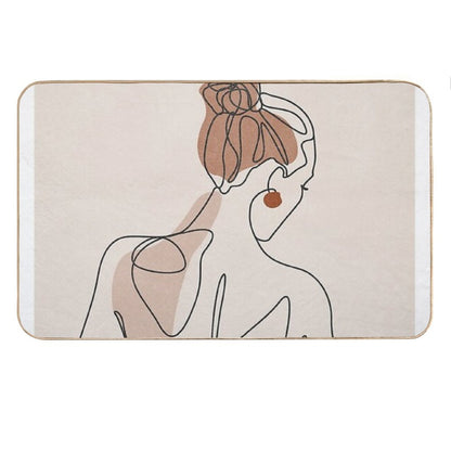 Line Woman Body Bath Mat