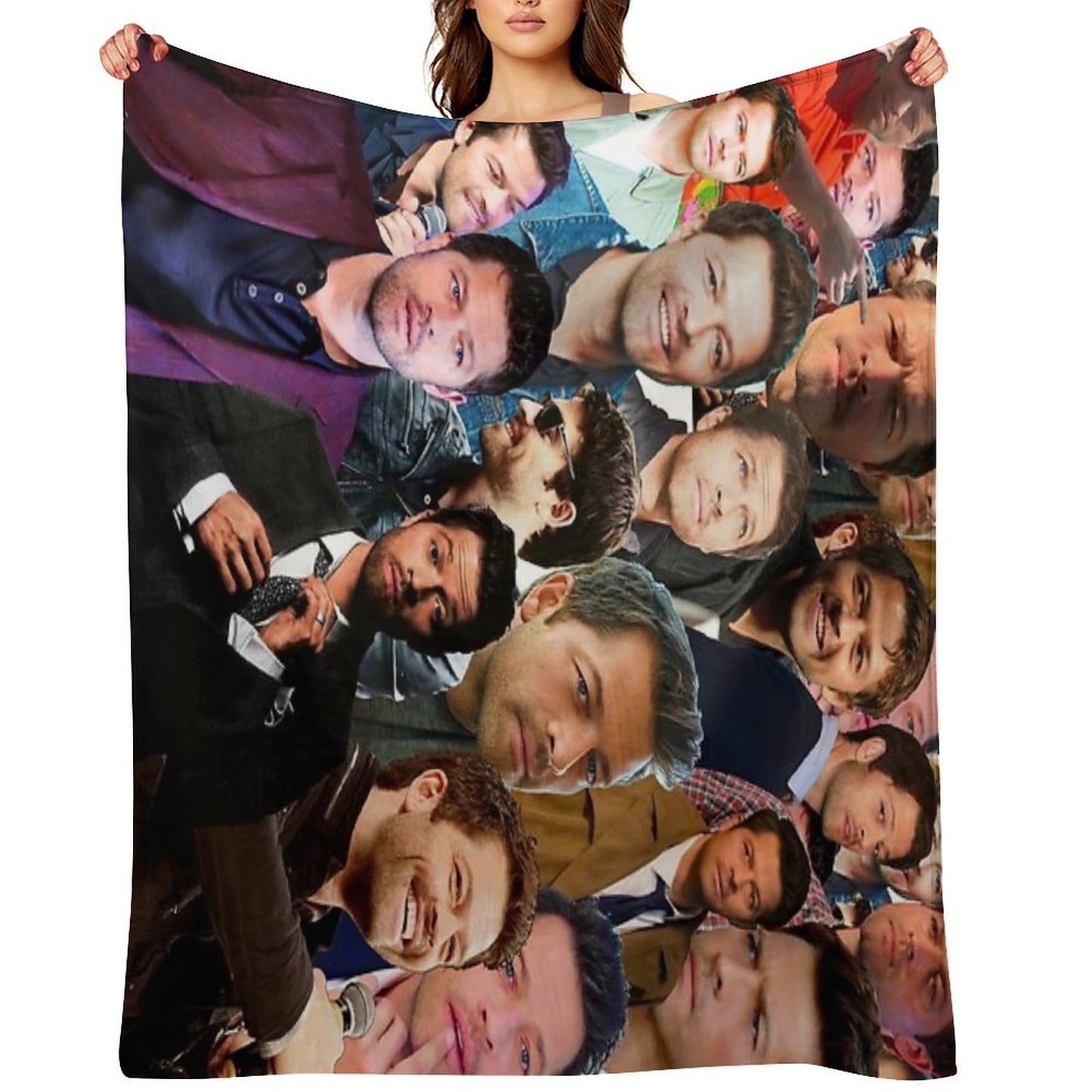 Misha Collins Photo Collage Throw Blanket