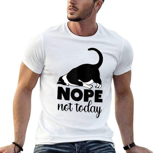 Nope Not Today Cat Funny Kitten Cat Mom Cat Dad Cat Lover  Relaxed-fit T-Shirt