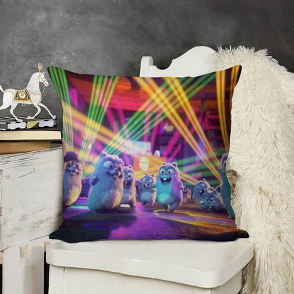Lemmings Party Linen Throw Pillow Cover