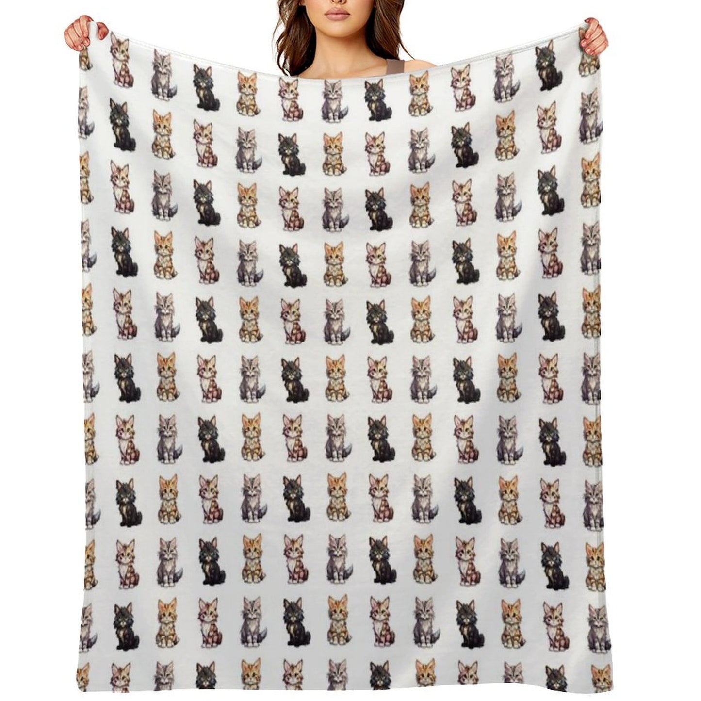 Cute Maine Coon Cats Throw Blanket