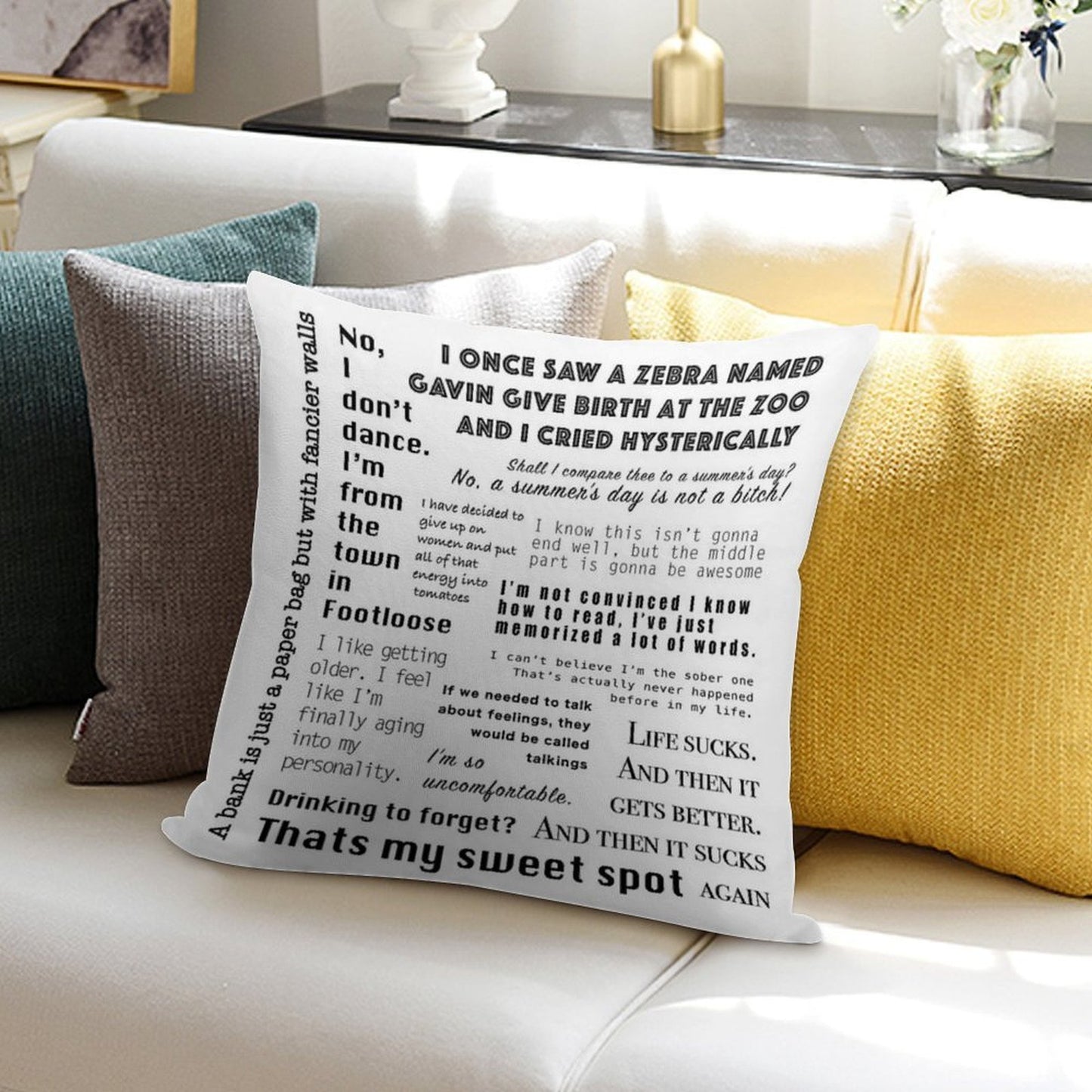 New Girl Nick Miller Quotes Soft Washable Throw Pillow
