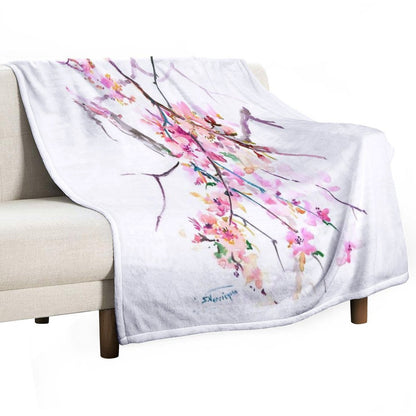 Cherry Blossom Throw Blanket