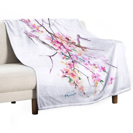 Cherry Blossom Throw Blanket