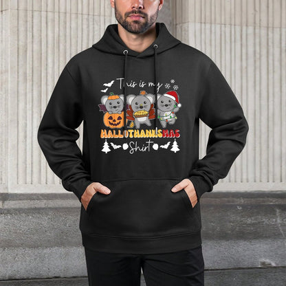 Mouse Christmas Halloween This Is My Hallothanksmas All-Day Comfort Hoodie
