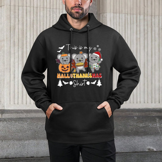 Mouse Christmas Halloween This Is My Hallothanksmas All-Day Comfort Hoodie