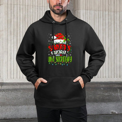 Santa Favorite Unit Secretary Christmas Medical Secretaries Relaxed Fit Hoodie