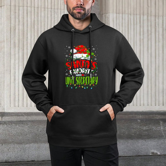 Santa Favorite Unit Secretary Christmas Medical Secretaries Relaxed Fit Hoodie