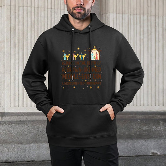 Rejoice In The Birth Of A Brown Skinned Christmas Durable Construction Hoodie