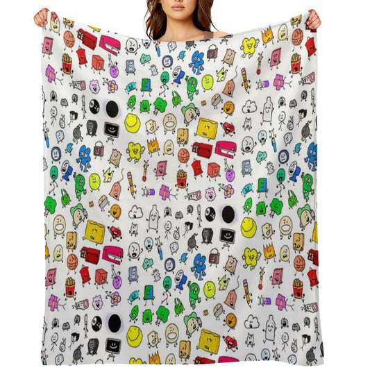 BFDI All Characters (Transparent) Throw Blanket