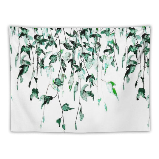 Hand Painted Ivy on The Wall Watercolor Tapestry