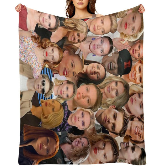Scarlett Johansson Photo Collage Throw Blanket