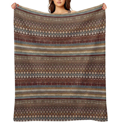 Geometrical Carpet Design Patterns Throw Blanket