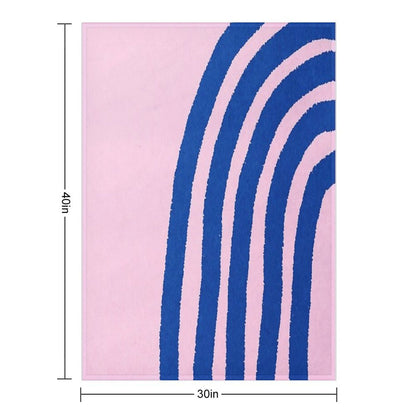 Blue Lines, Abstract Pattern, Mid Century Abstract Art Throw Blanket